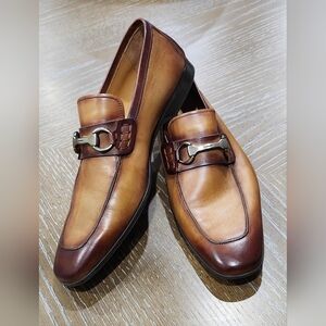 Magnanni Rafa II Horsebit Loafers Brown Leather Size 10.5M 18456